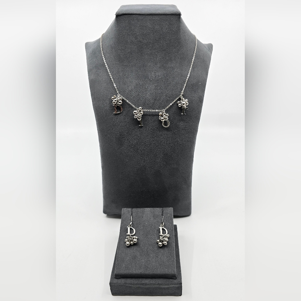 Dior Vintage Ball Drop Necklace & Earrings